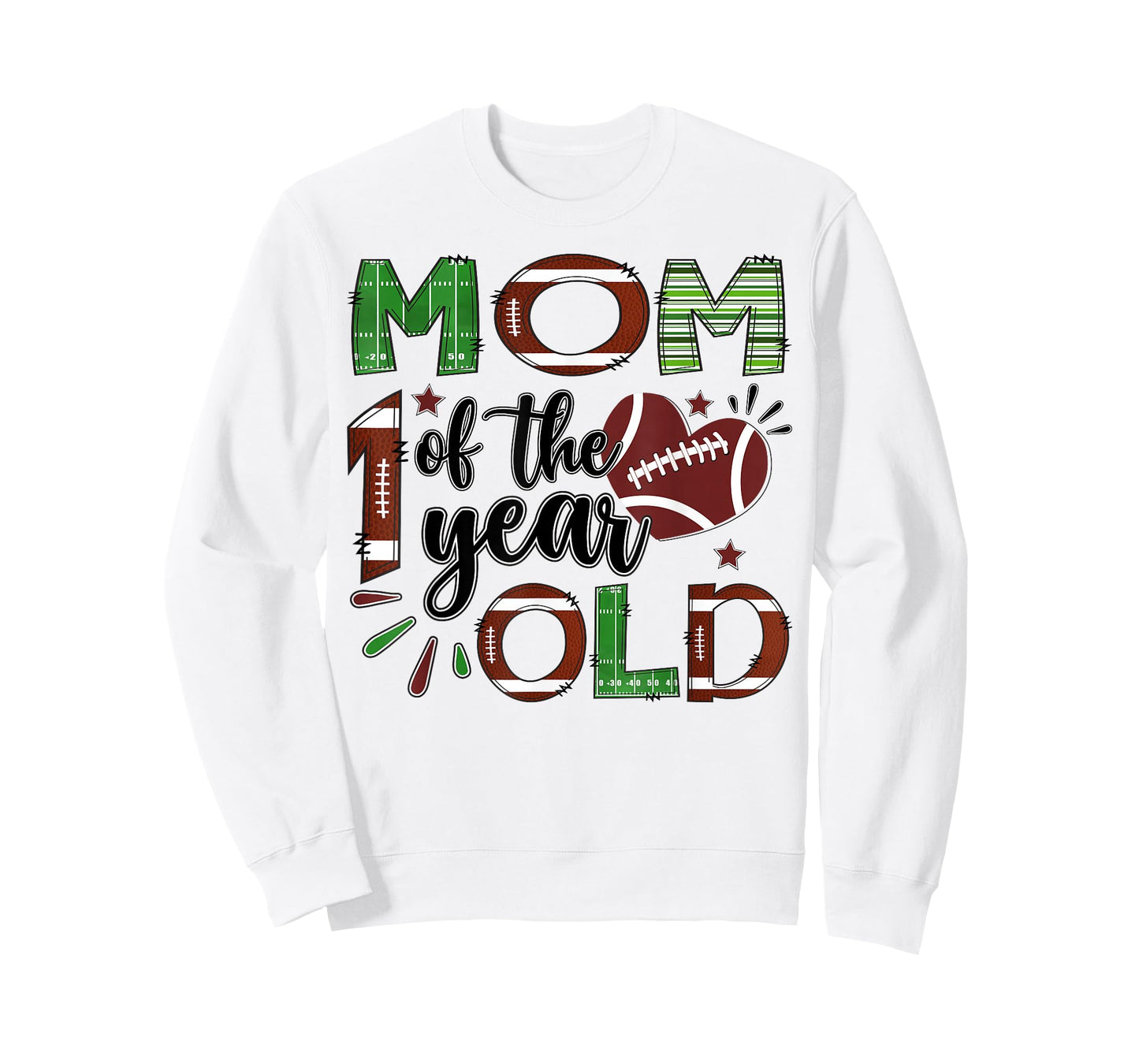 Mom of The 1 Year Old Football 1st Birthday Boy Matching T-Shirt