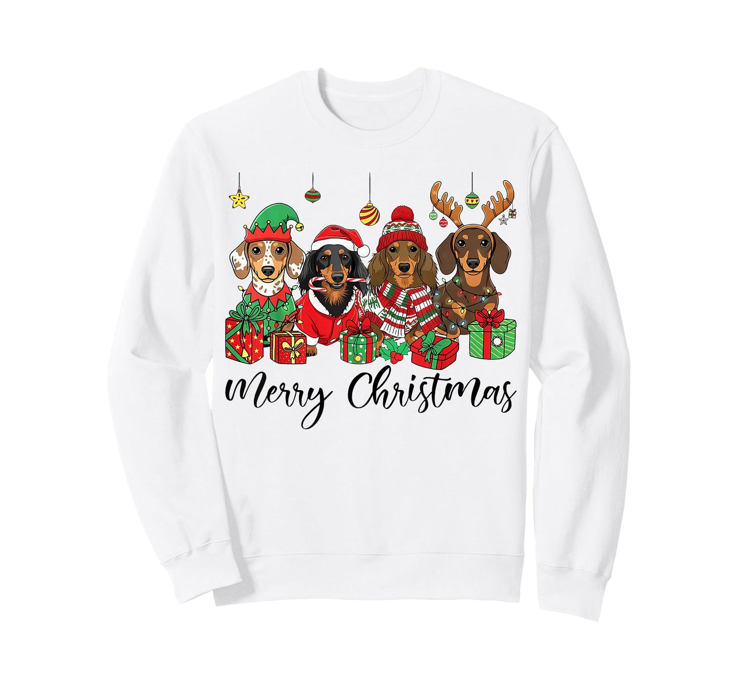 Merry Christmas Dachshund Dog Xmas Lights Holiday Pet T-Shirt