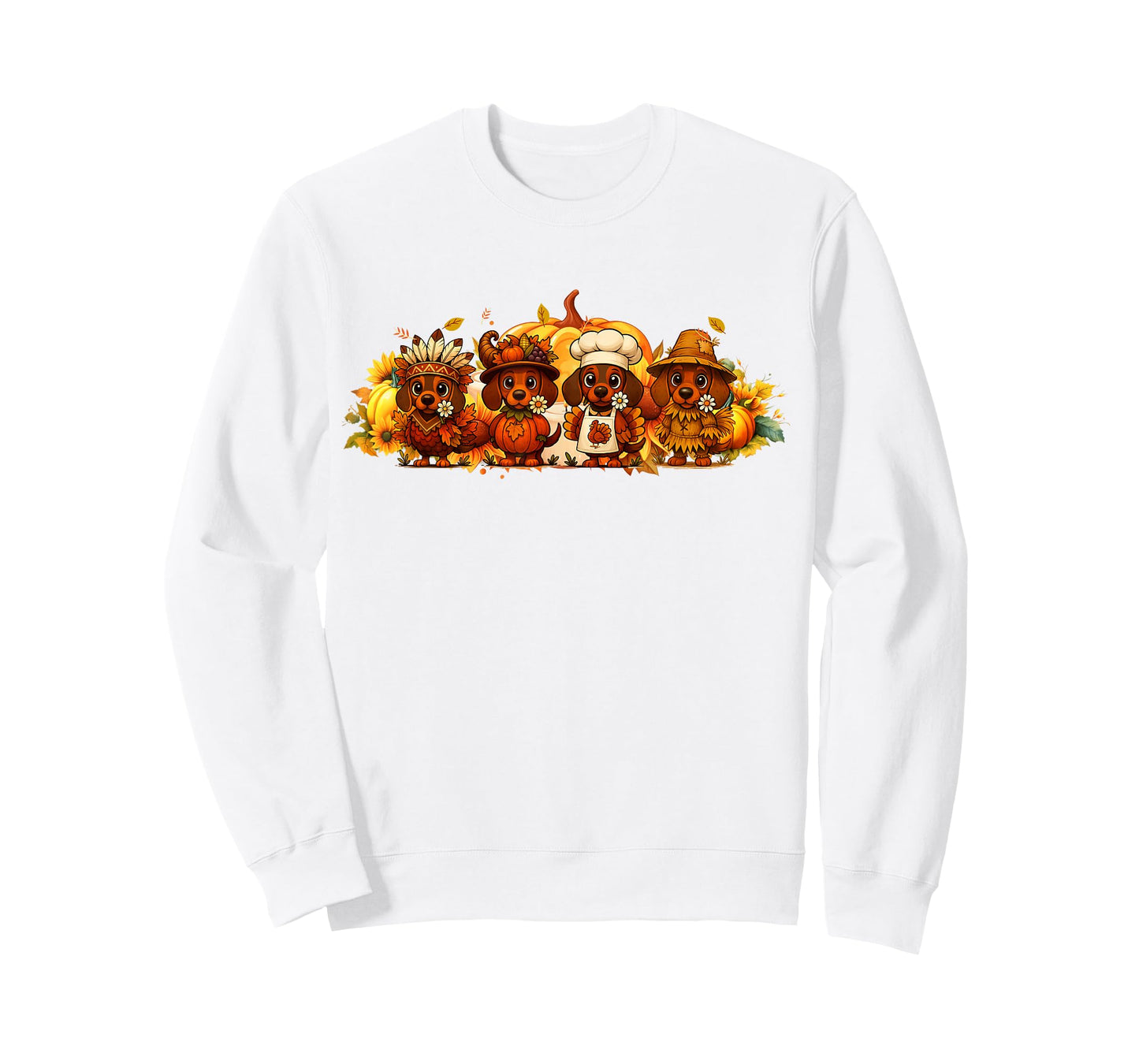 Cute Dachshund Pumpkin Dog Thanksgiving Costume T-Shirt