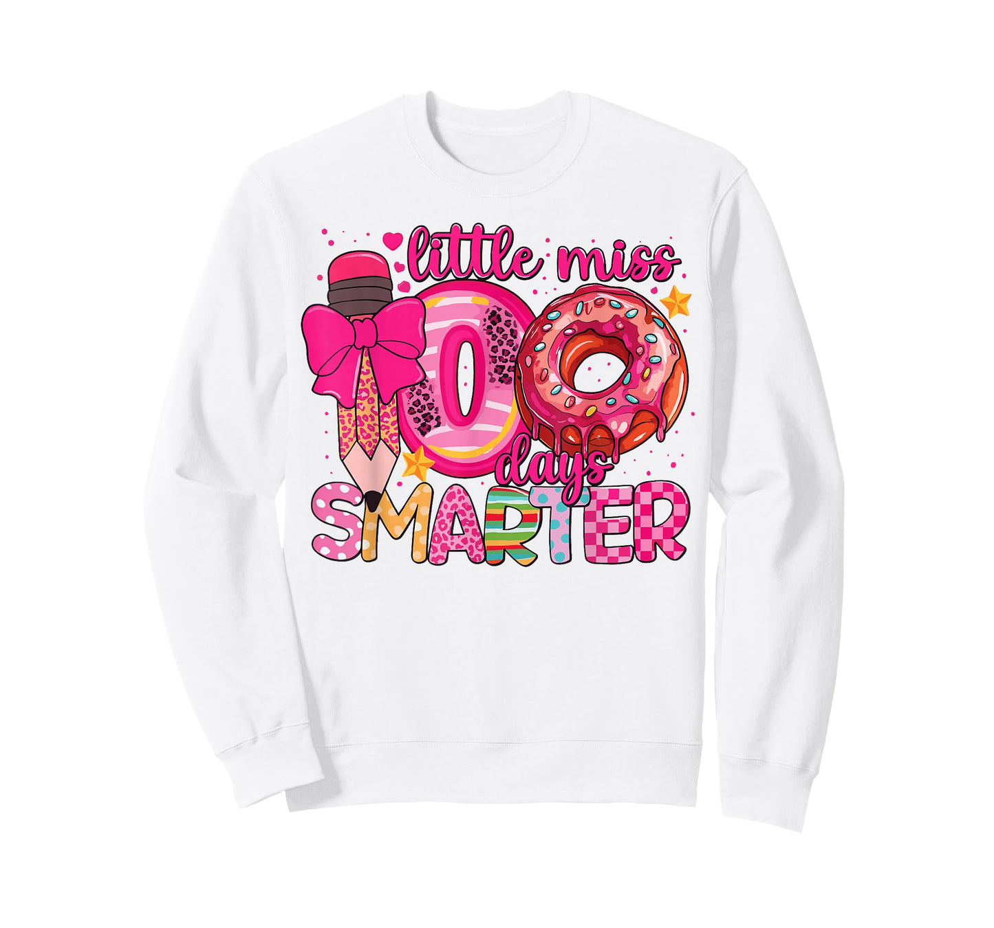 Little Miss 100 Days Smarter Girls Kids 100th Day of School T-Shirt