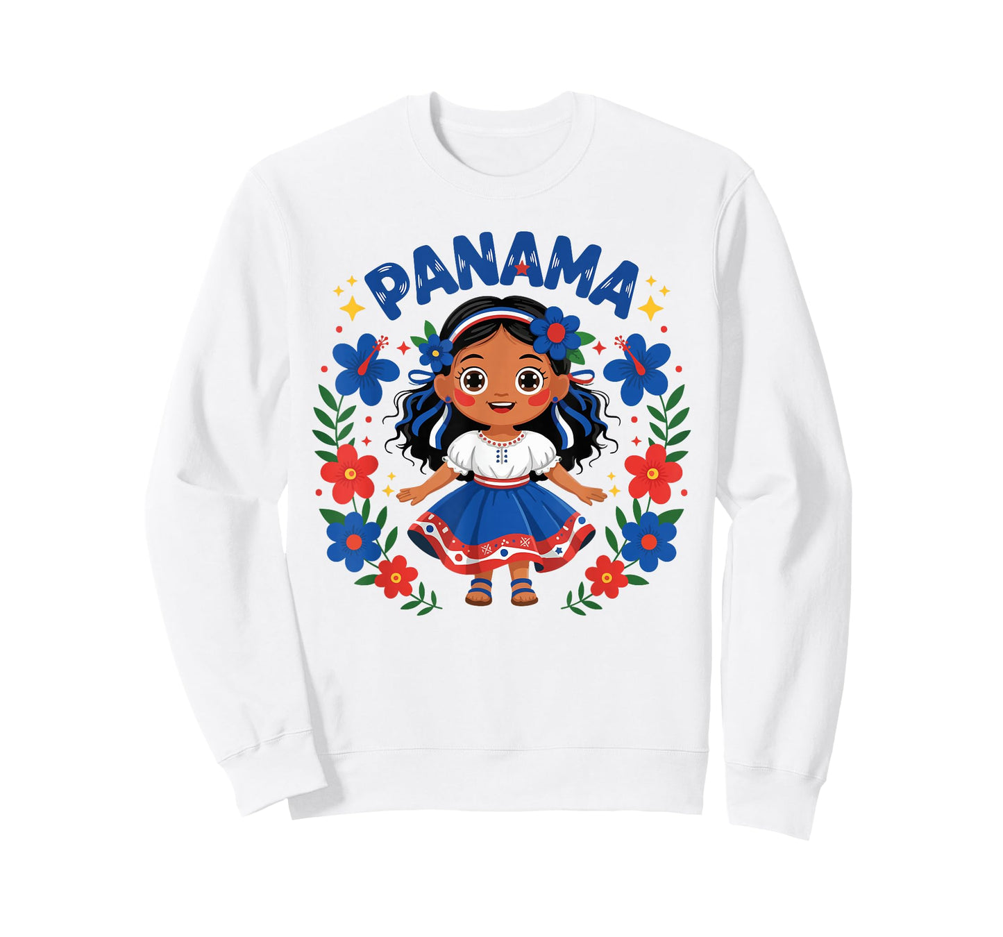 Panama Panamanian Girl Traditional Dress Flowers T-Shirt