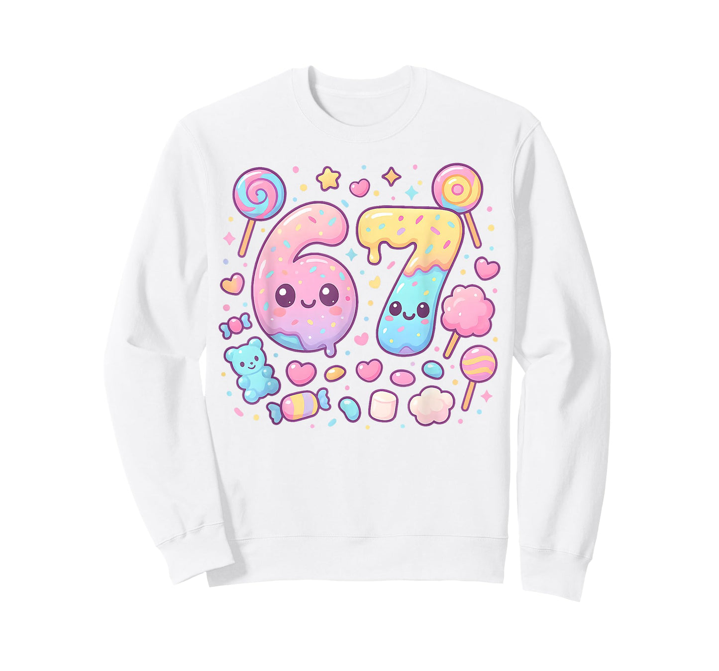Funny 67 Six Seven Candy 6 7 Meme Gen Alpha Kawaii T-Shirt