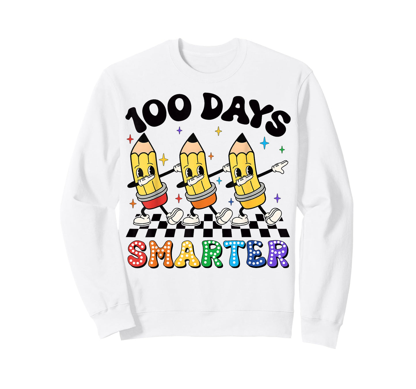 Groovy Dabbing Pencil 100 Days of School Boys Girls Teacher T-Shirt