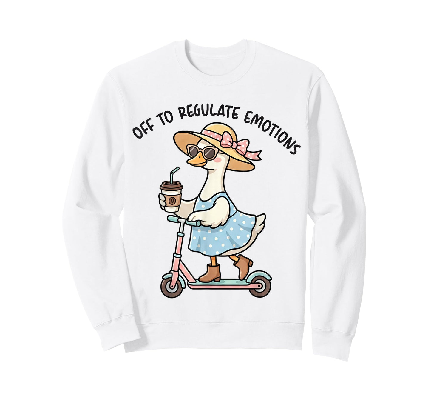 Off to Regulate Emotions Goose with Coffee Mental Health T-Shirt