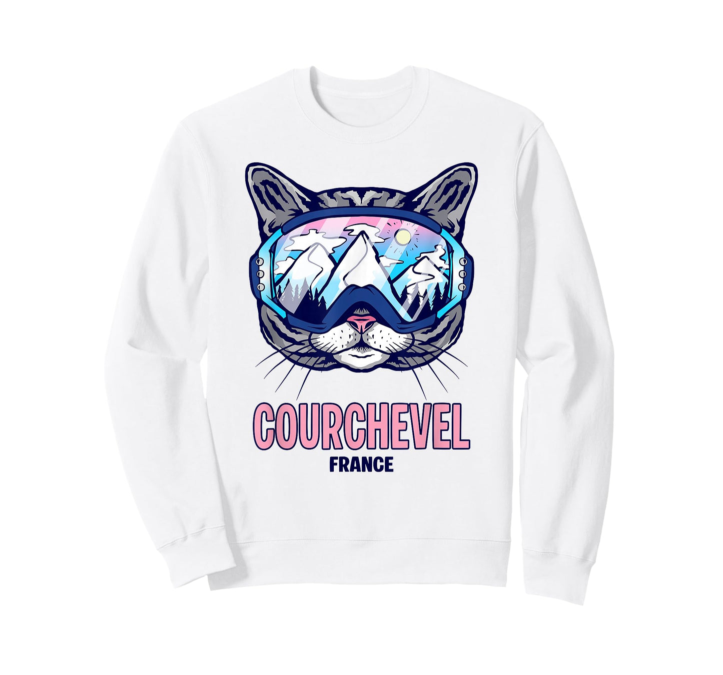 Courchevel Cat Ski Goggles Mountain Panorama T-Shirt