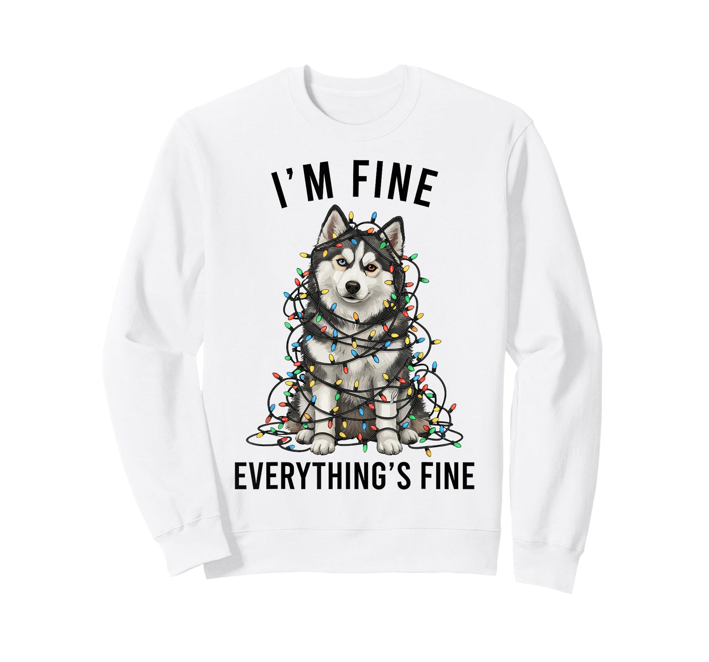 Pomsky Christmas I'm Fine Everything is Fine T-Shirt