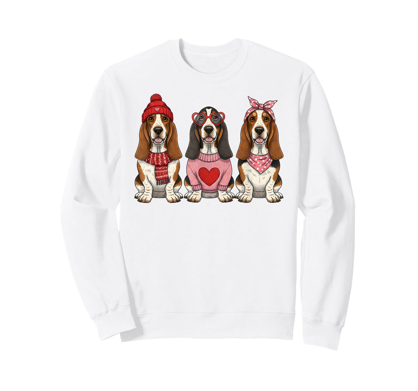Cute Basset Hound Valentine Dog T-Shirt