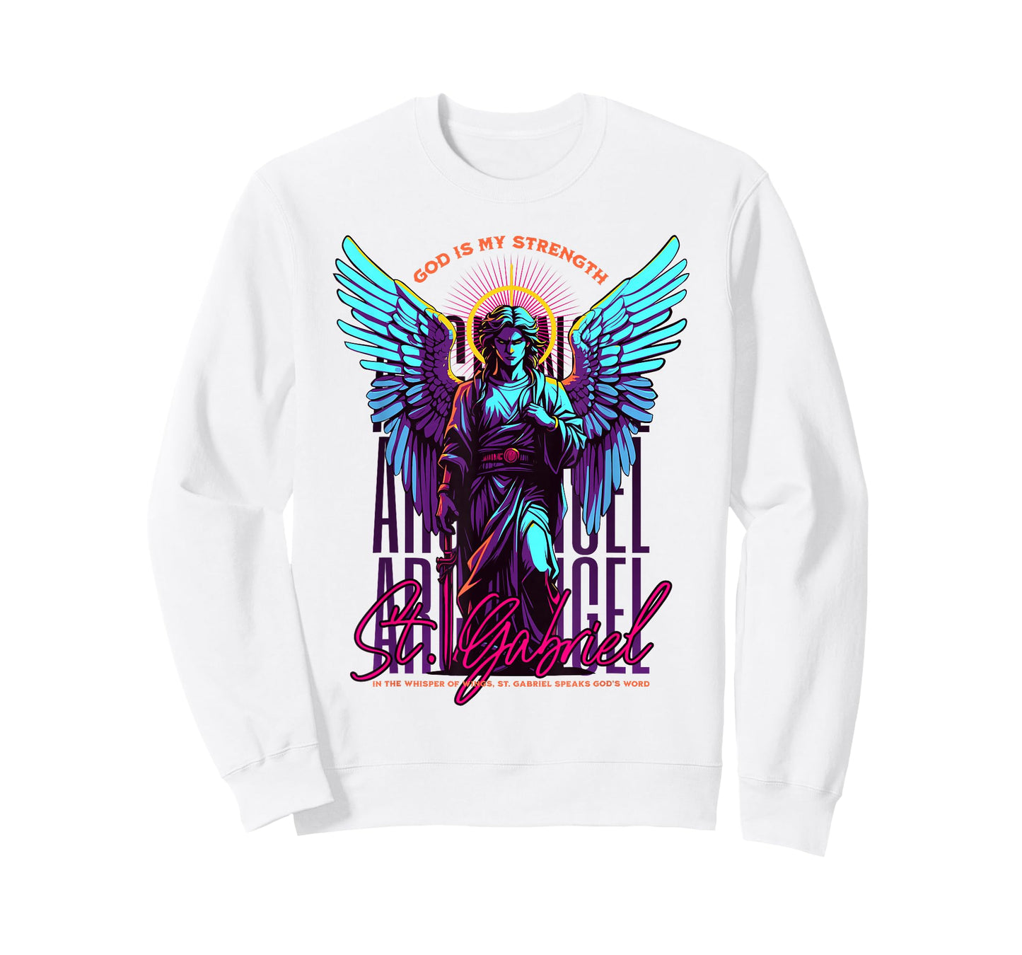 St Gabriel Religious Christian Angel Wings God Strength T-Shirt