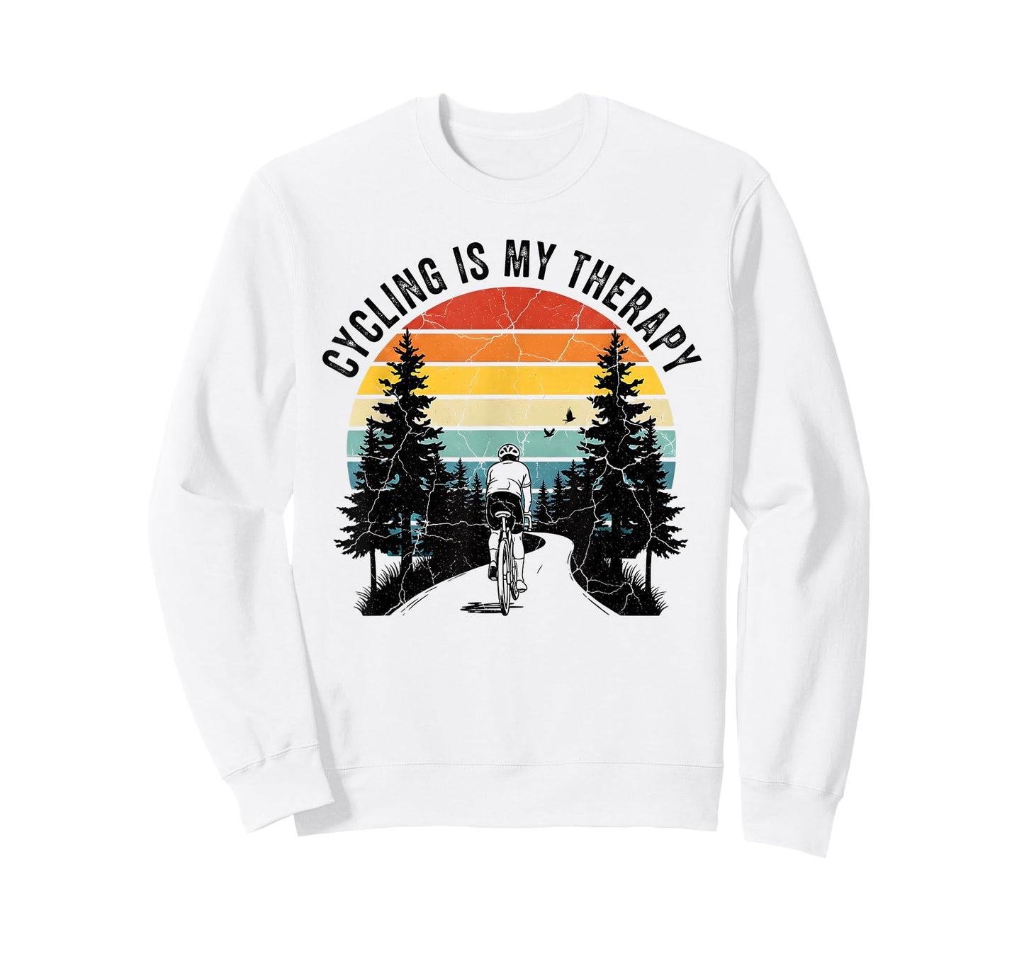 Funny Bike Lover Bicycling Outdoors Cycling is My Therapy T-Shirt