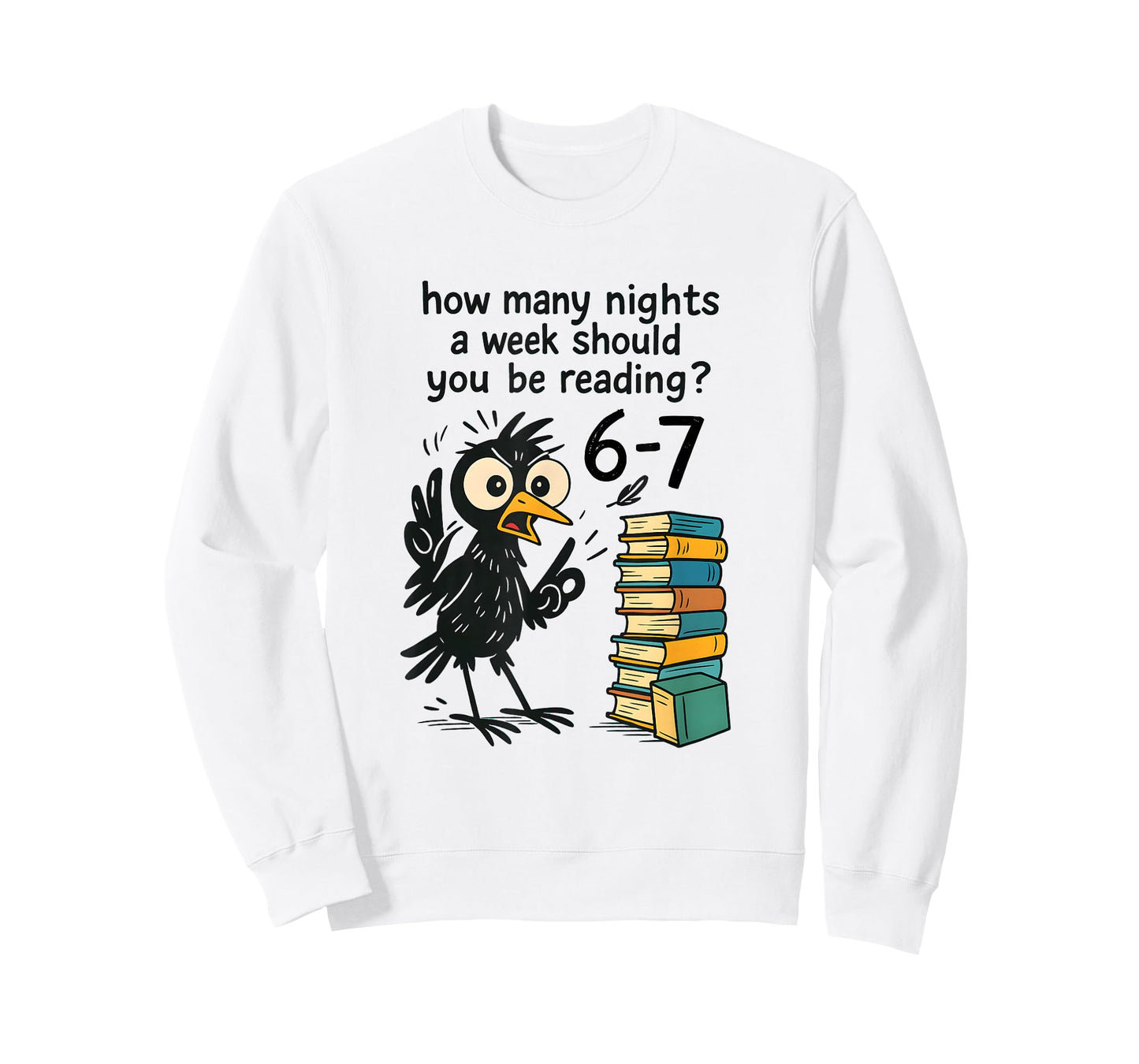 Funny Bookworm 6 7 Meme Design | Reading Nights Humor T-Shirt