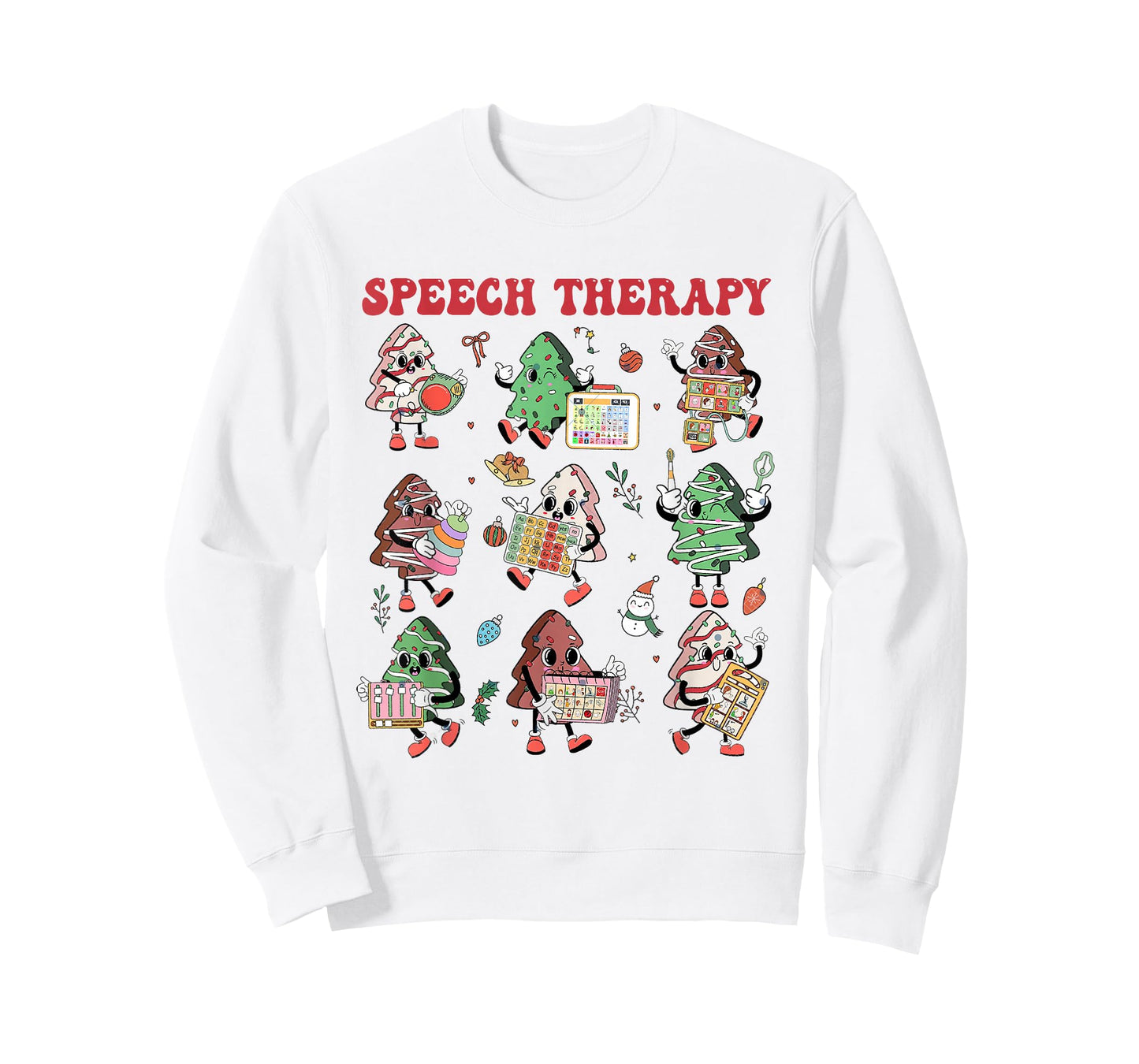 Cute Speech Therapy Christmas SLP Speech Pathologist T-Shirt