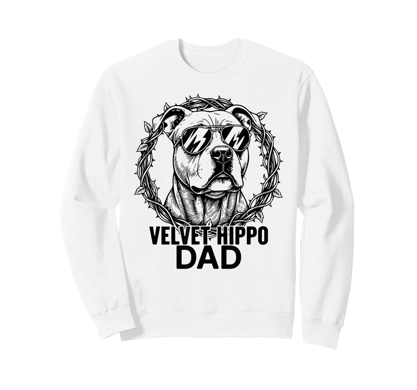 Velvet Hippo Dad Pitbull Dog Owner T-Shirt