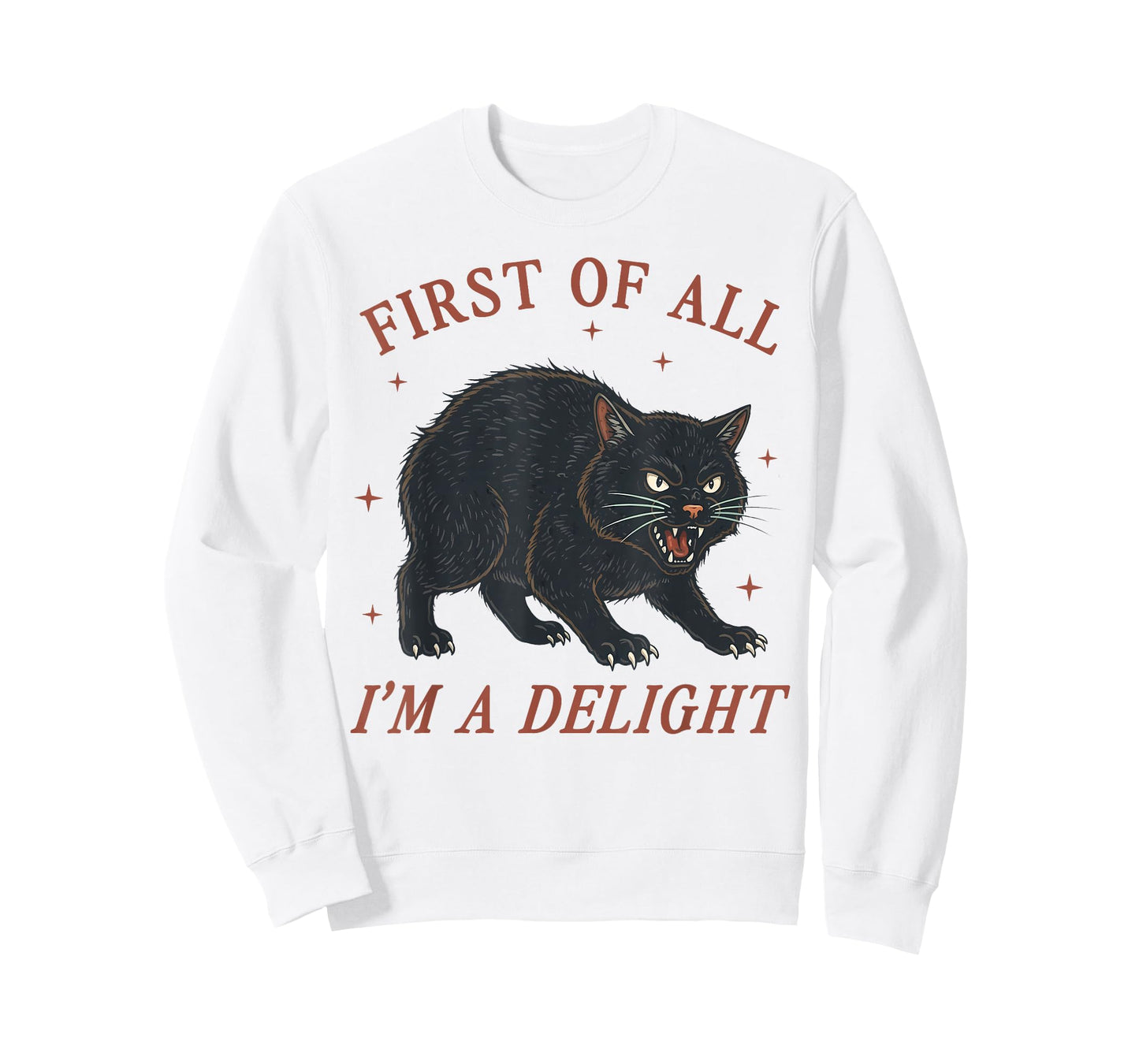 First of All I'm a Delight Roaring Black cat Men Women Kids T-Shirt