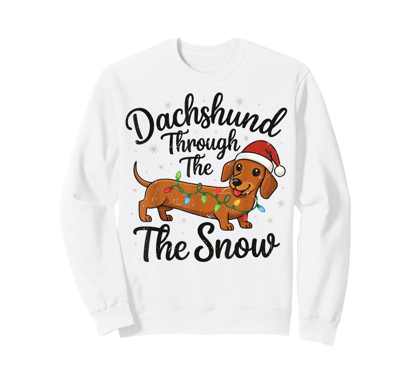 Mini Dachshund Through Snow Christmas Pajamas Pjs Weiner Dog T-Shirt
