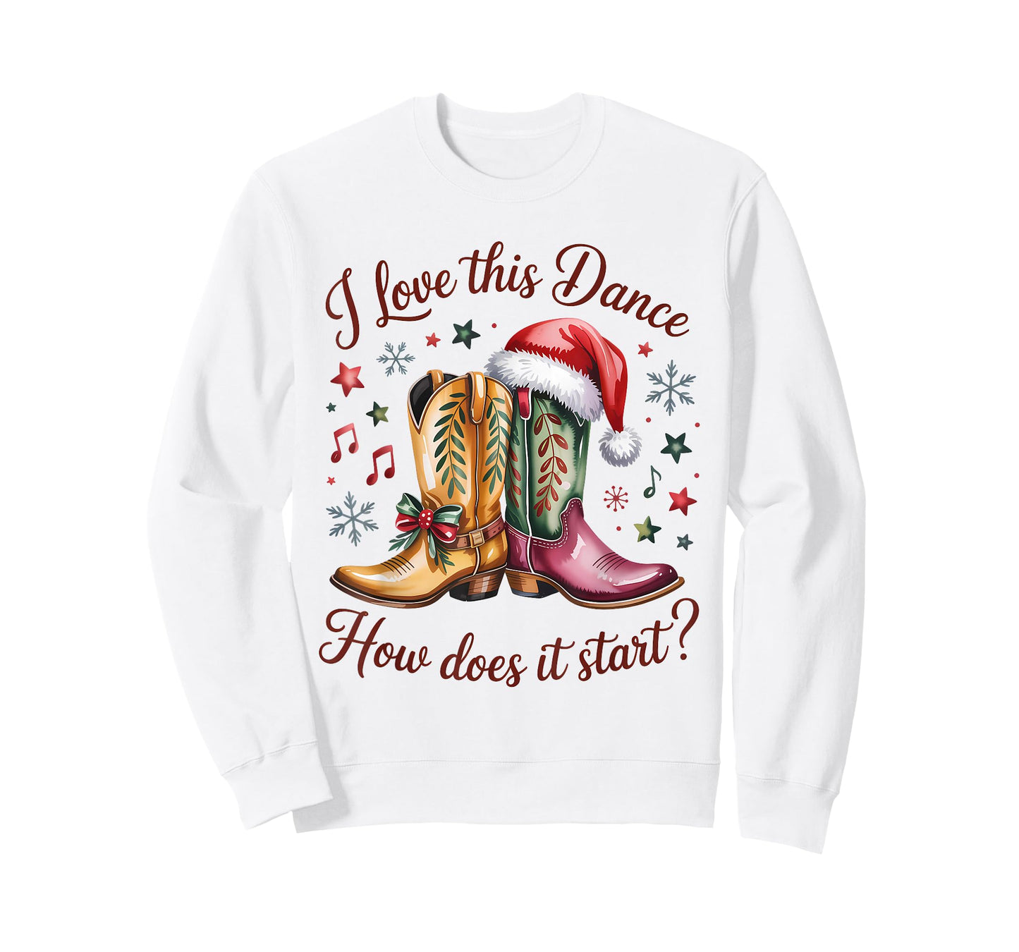 I Love This Dance How Does It Start Line Dance Christmas T-Shirt