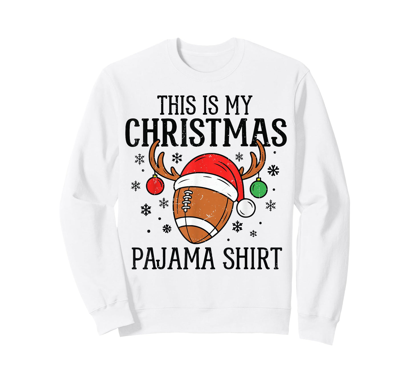 Christmas Football Pajama Shirt Santa Claus Matching Family T-Shirt