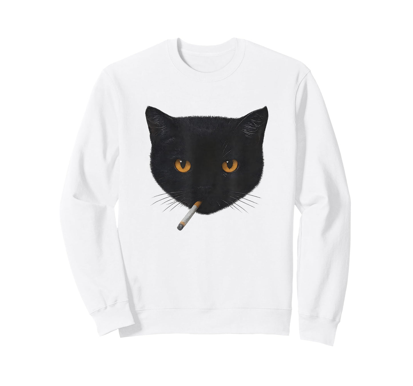 Funny Black Cat Smocking Vintage Graphic T-Shirt