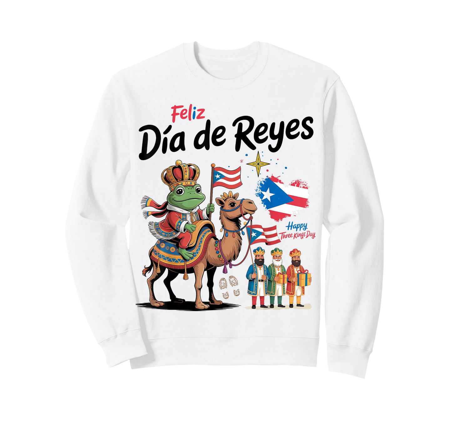 Three Kings Day Puerto Rican Women Idea & Coqui Frog Boricua T-Shirt
