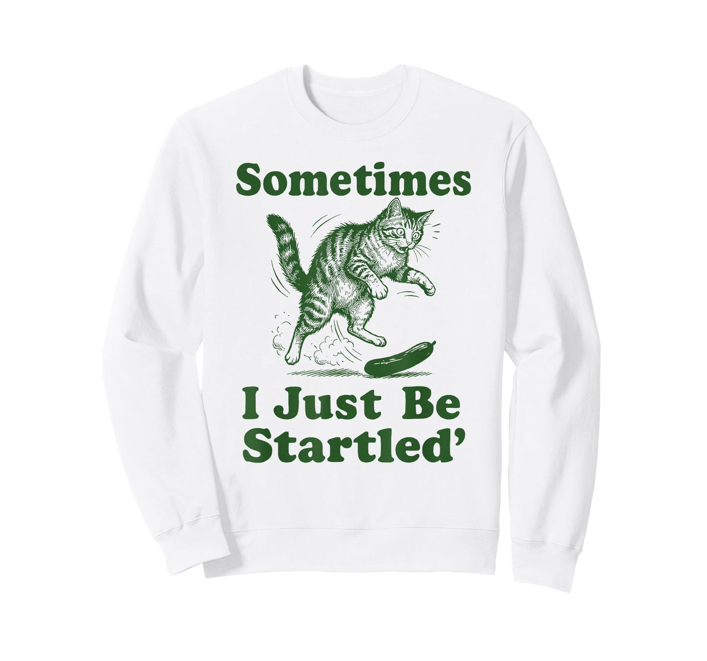 Sometimes I Just Be Startled Funny Cat vs Cucumber Meme T-Shirt