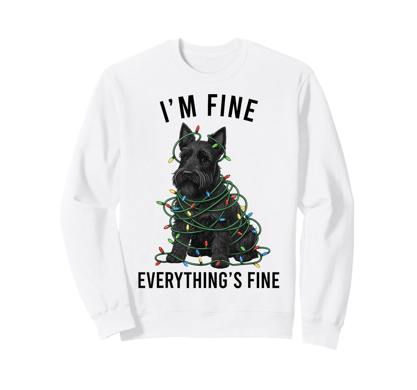 Scottish Terrier Christmas I'm Fine Everything is Fine T-Shirt