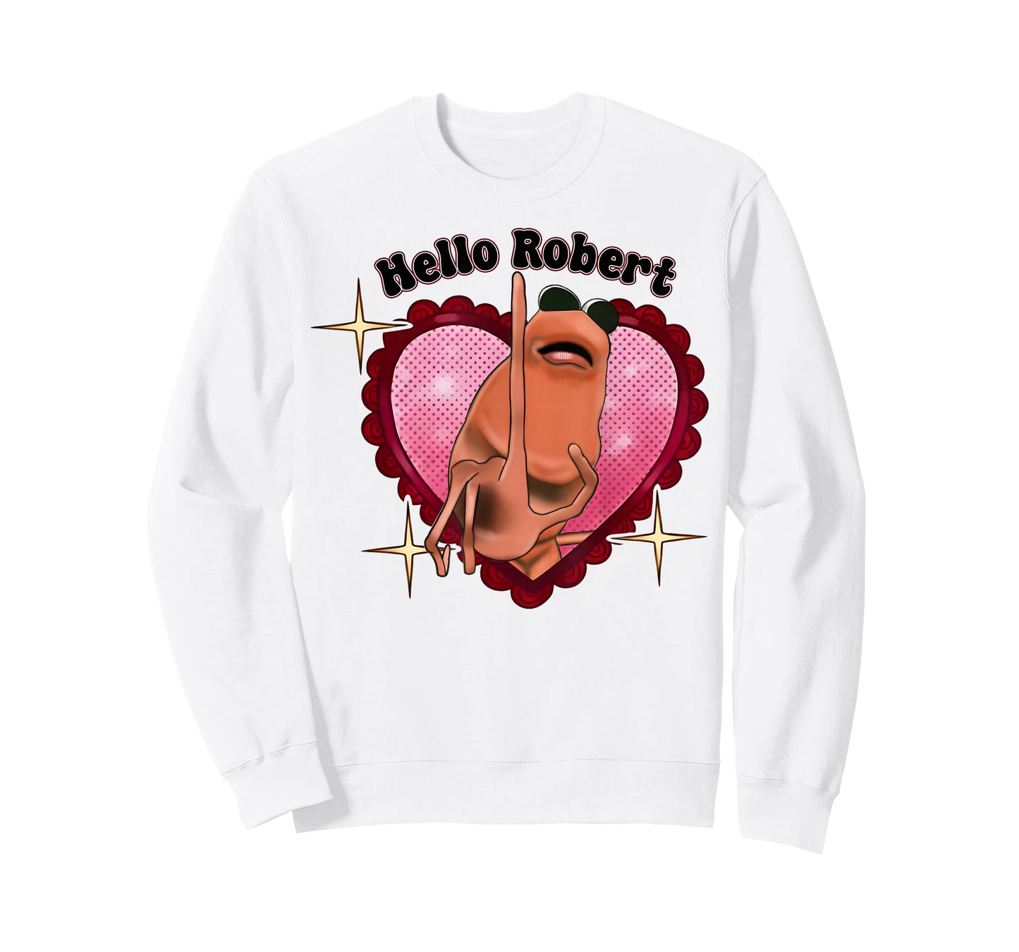Funny Heart Hello Robert Meme Marcus The Worm for Men Women T-Shirt