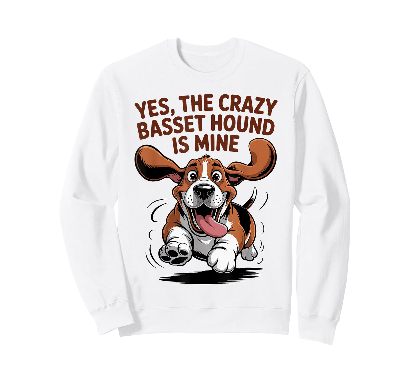 Crazy Cartoon Pet Dog Breed Mom Dad Pup Funny Basset Hound T-Shirt