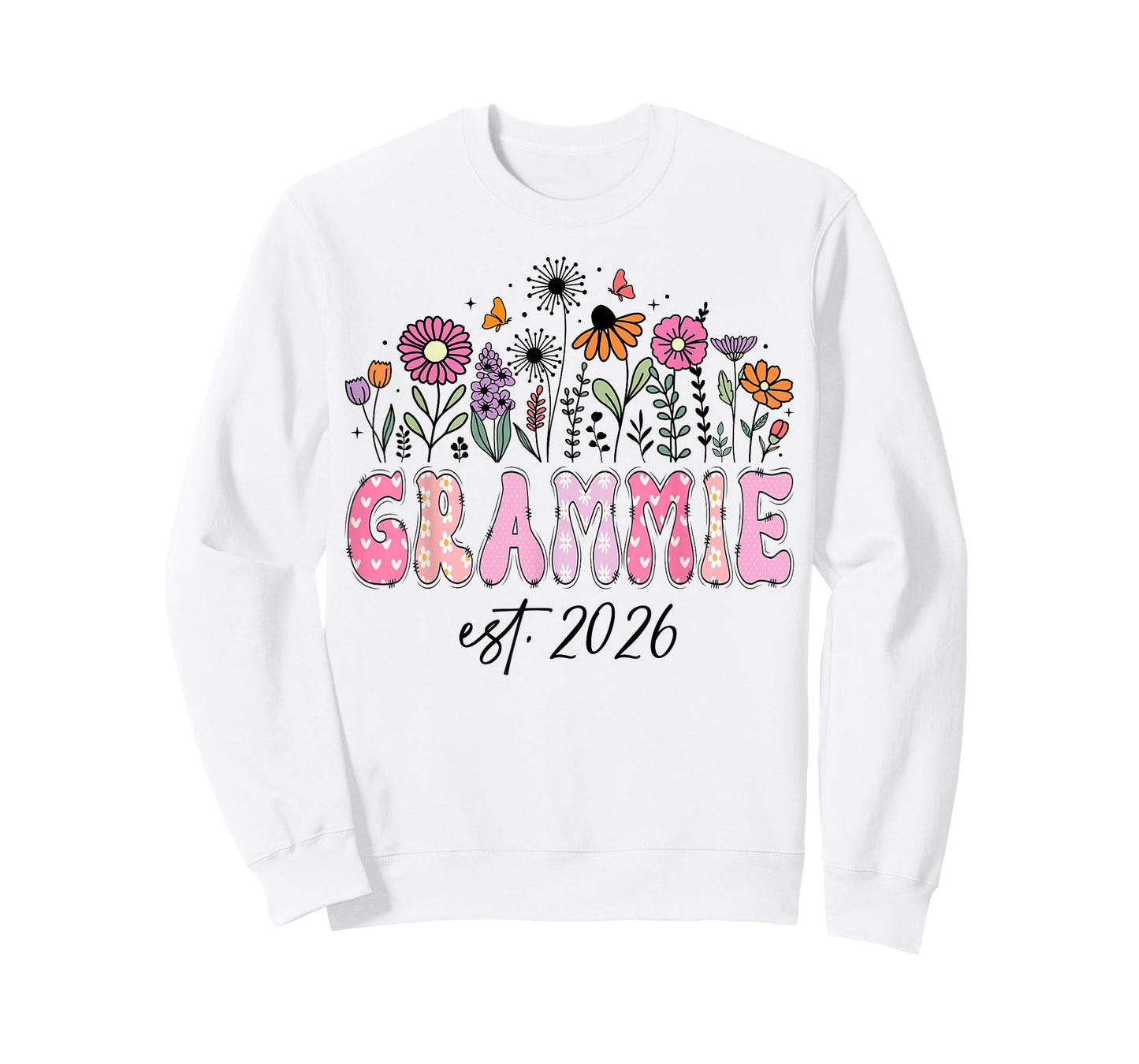 Grammie Est. 2026 Pink Wildflower Promoted to Grammie T-Shirt