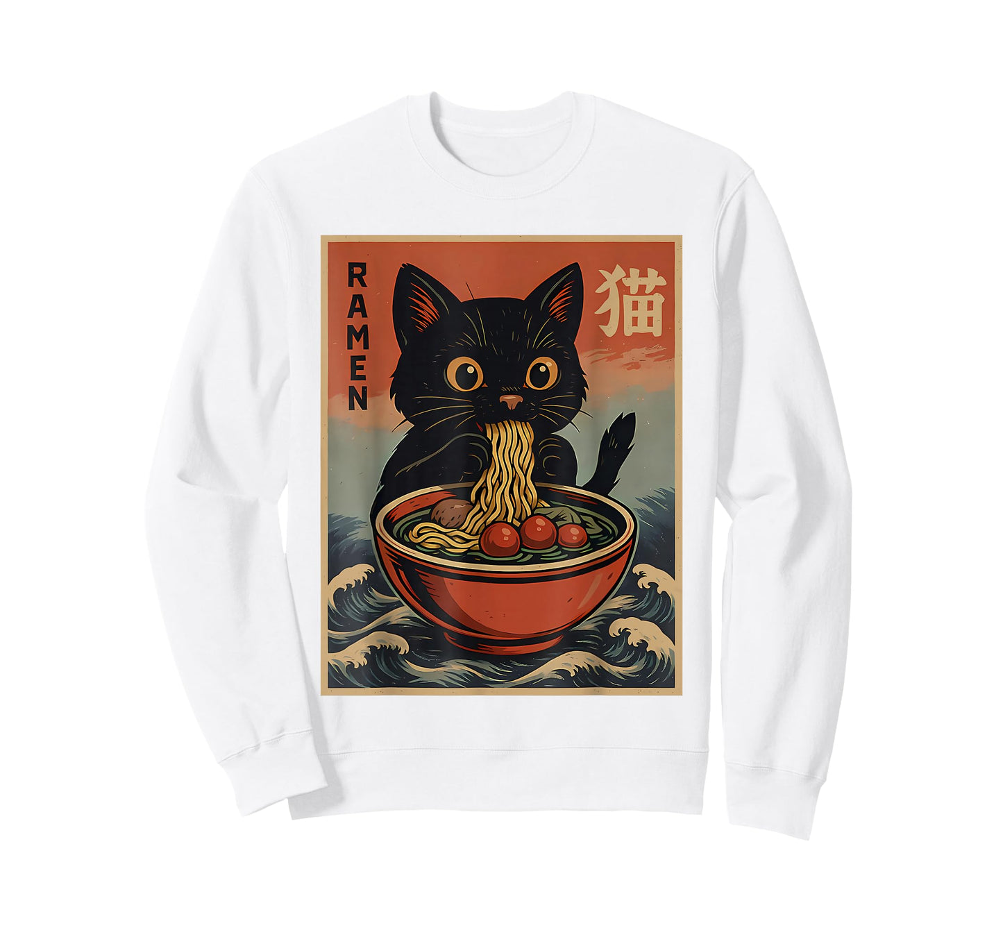 Funny Cat Ramen Japanese Kawaii Anime Cat T-Shirt