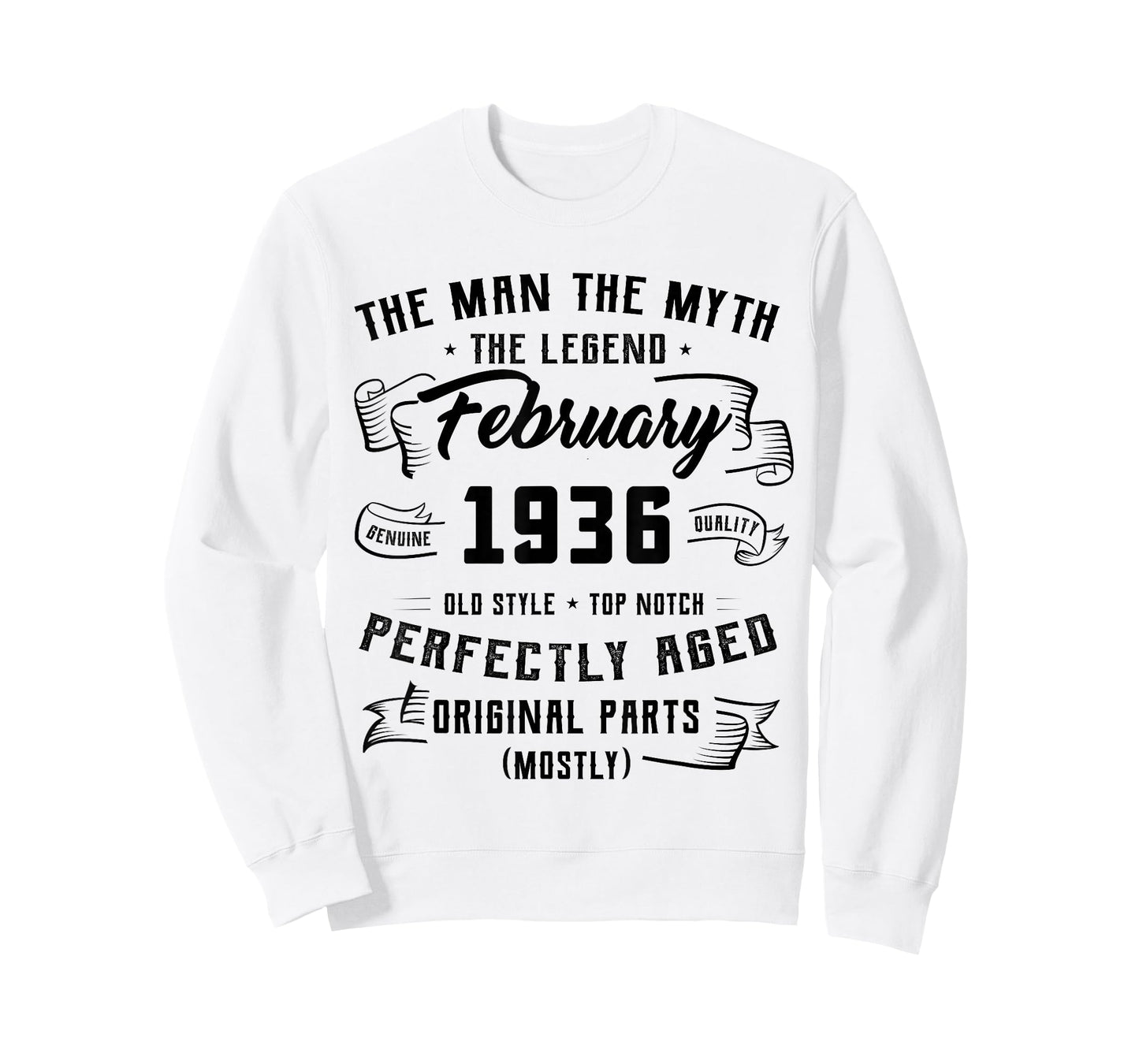 90th Birthday Tee Man Myth Legend February 1936 90 Yrs Old T-Shirt