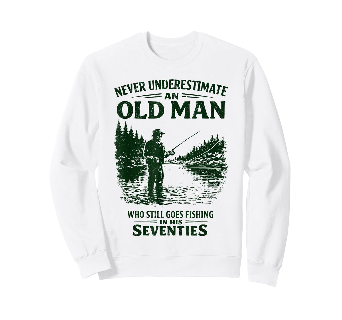 Never Underestimate an Old Man Who Goes Fishing in His 70s T-Shirt