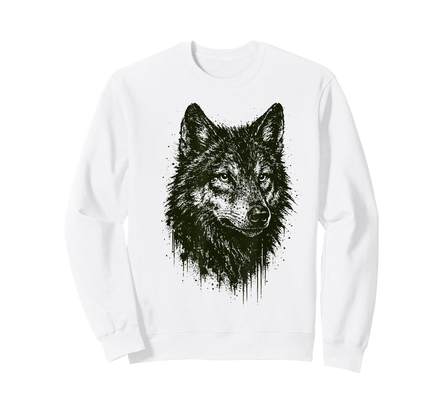 Wolf Ink Art Grunge Wild Nature Animal Portrait Edgy Wolves T-Shirt