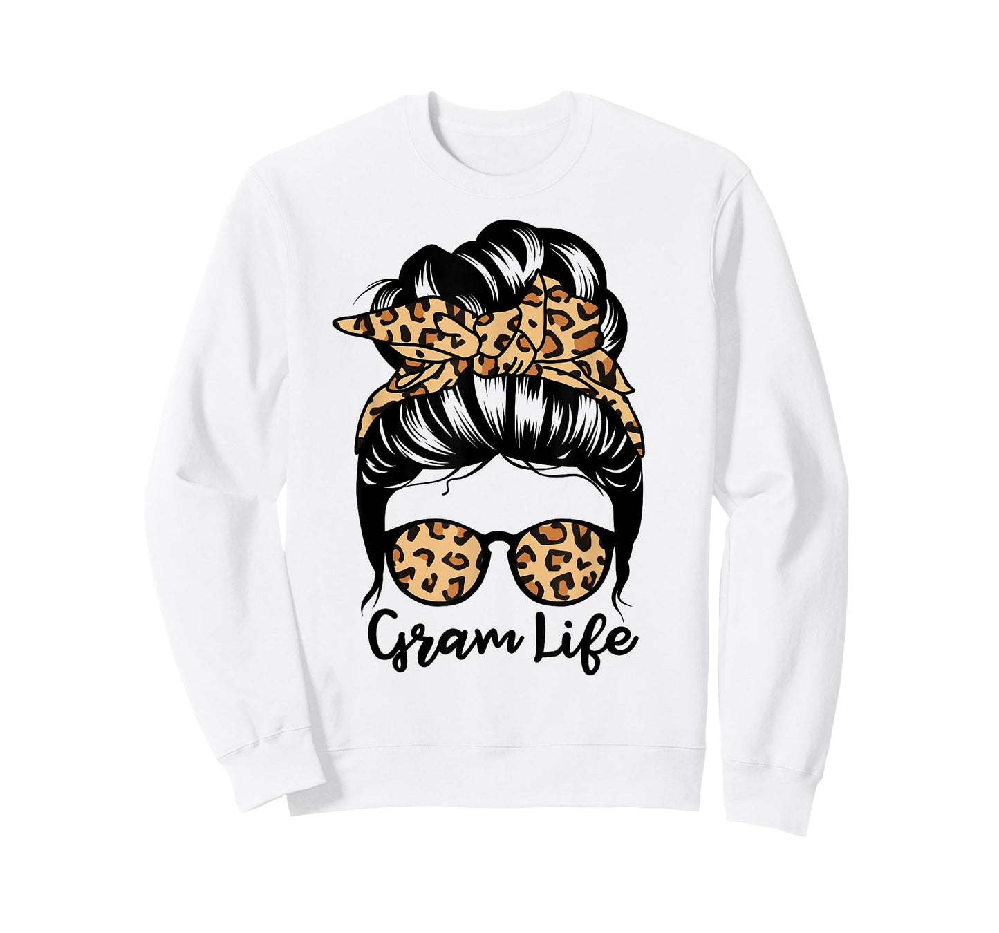 Gram Life Messy Bun Hair Funny Grandma T-Shirt