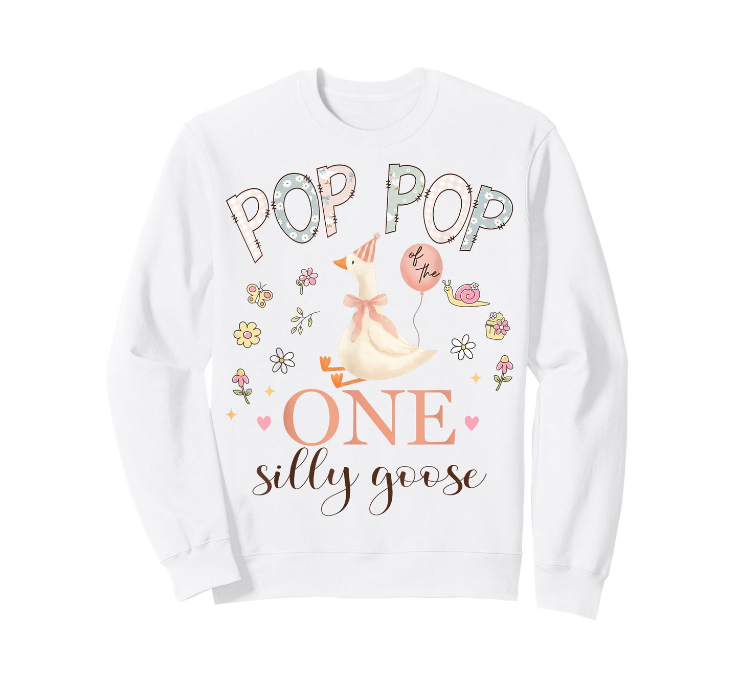 Pop Pop of The One Silly Goose 1st Birthday Girl Matching T-Shirt