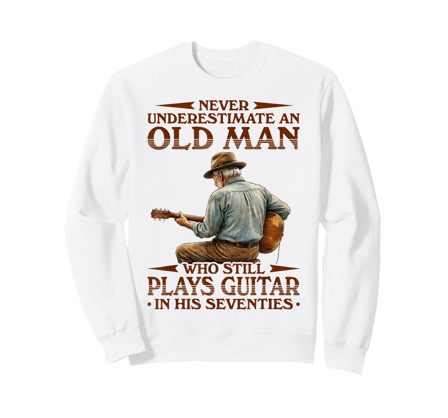 Never Underestimate an Old Man Who Plays Guitar in His 70s T-Shirt