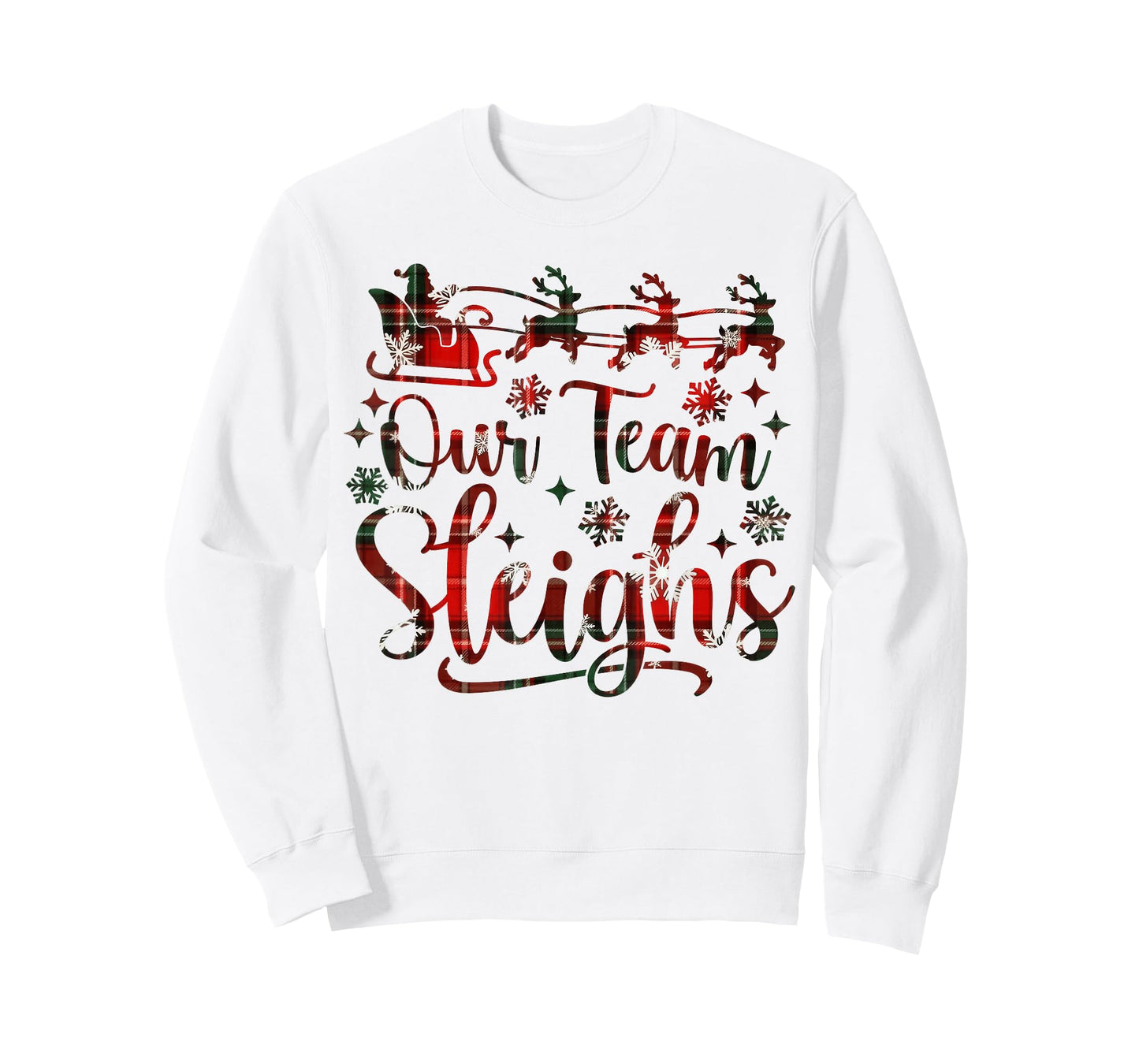 Our Team Sleighs Christmas Santa Reindeers Office Staff T-Shirt