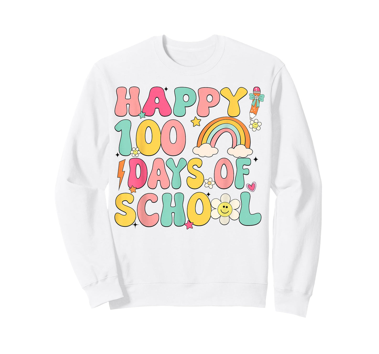 Happy 100 Days of School Girls Rainbow 100th Day of School T-Shirt