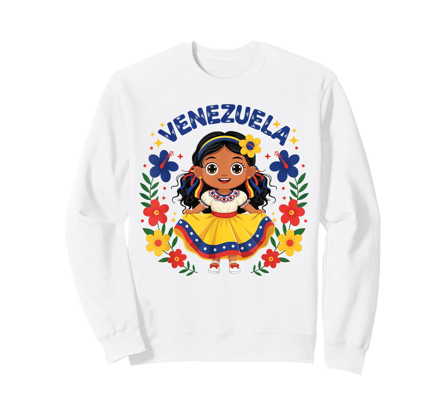 Venezuela Venezuelan Girl Traditional Dress Heritage Flowers T-Shirt