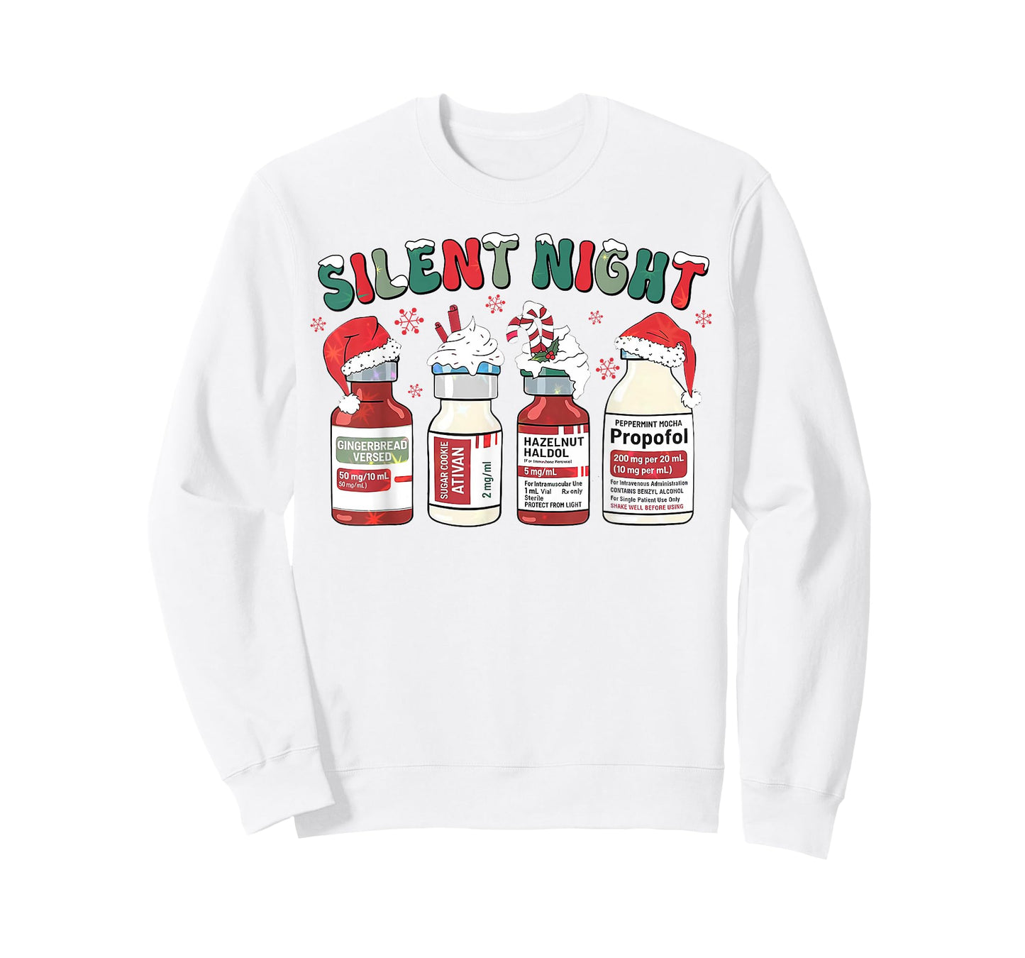 Retro Propofol Silent Night ICU Nurses Funny Merry Christmas T-Shirt