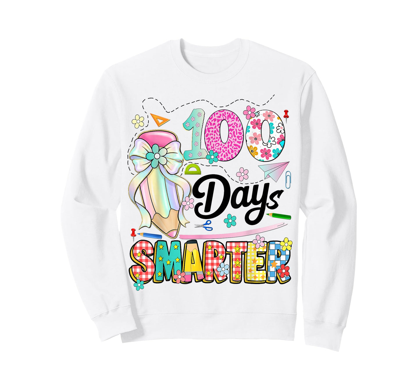 100th Day of School Kids Girls 100 Days Smarter Teachers T-Shirt