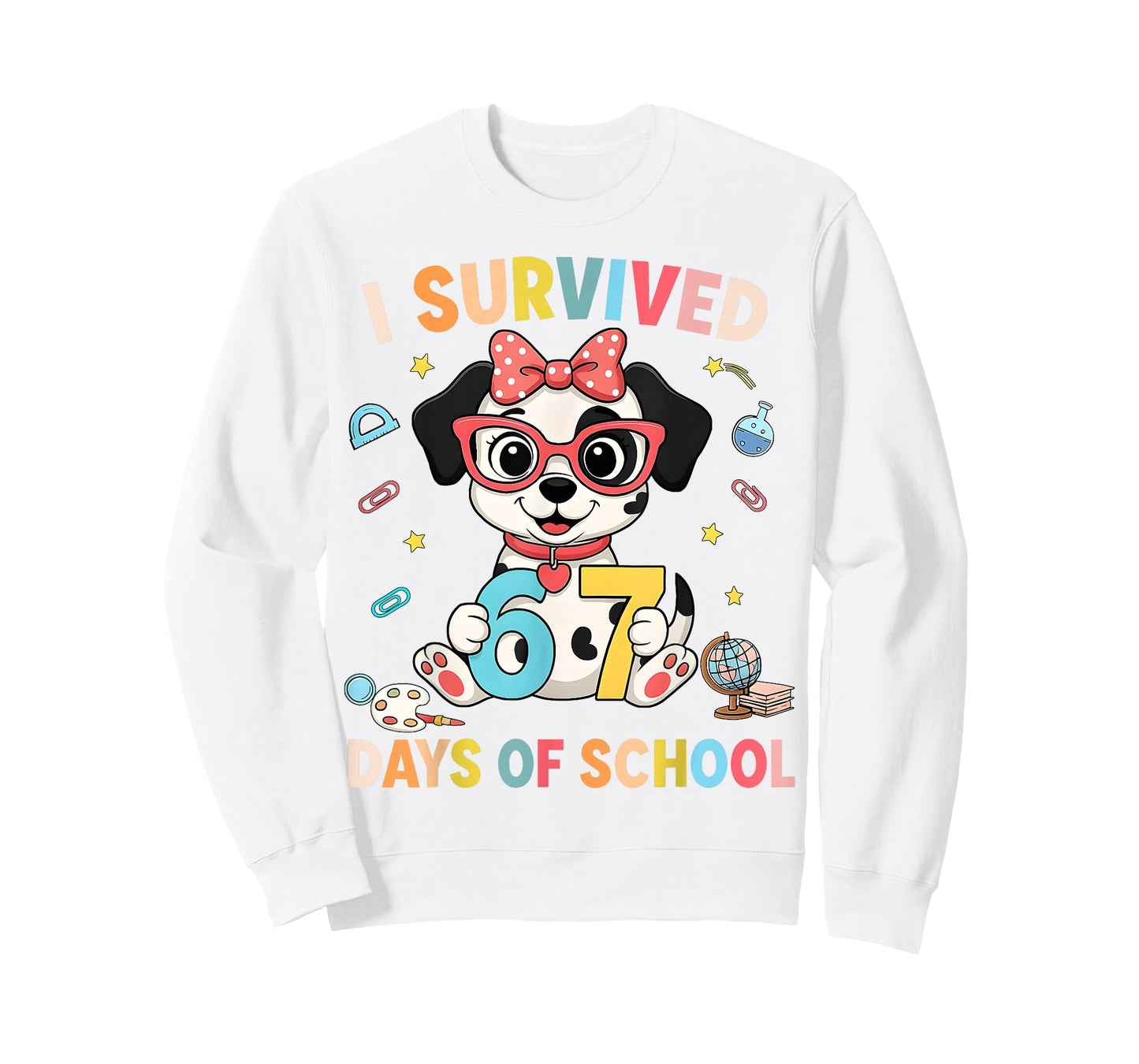 HUGvyn I Survived 67 Days of School Dalmatian Six Seven Meme T-Shirt