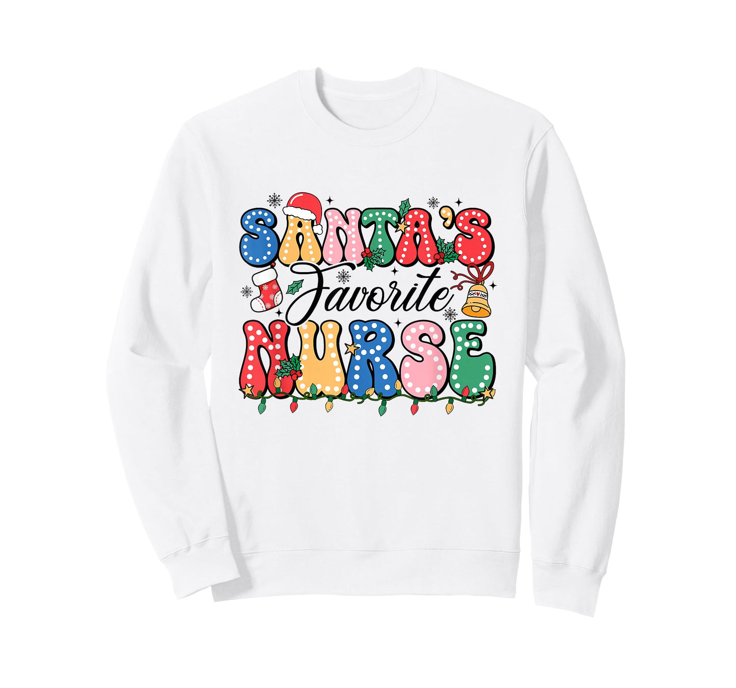 Funny Santa's Favorite Nurse Christmas Nursing Xmas T-Shirt