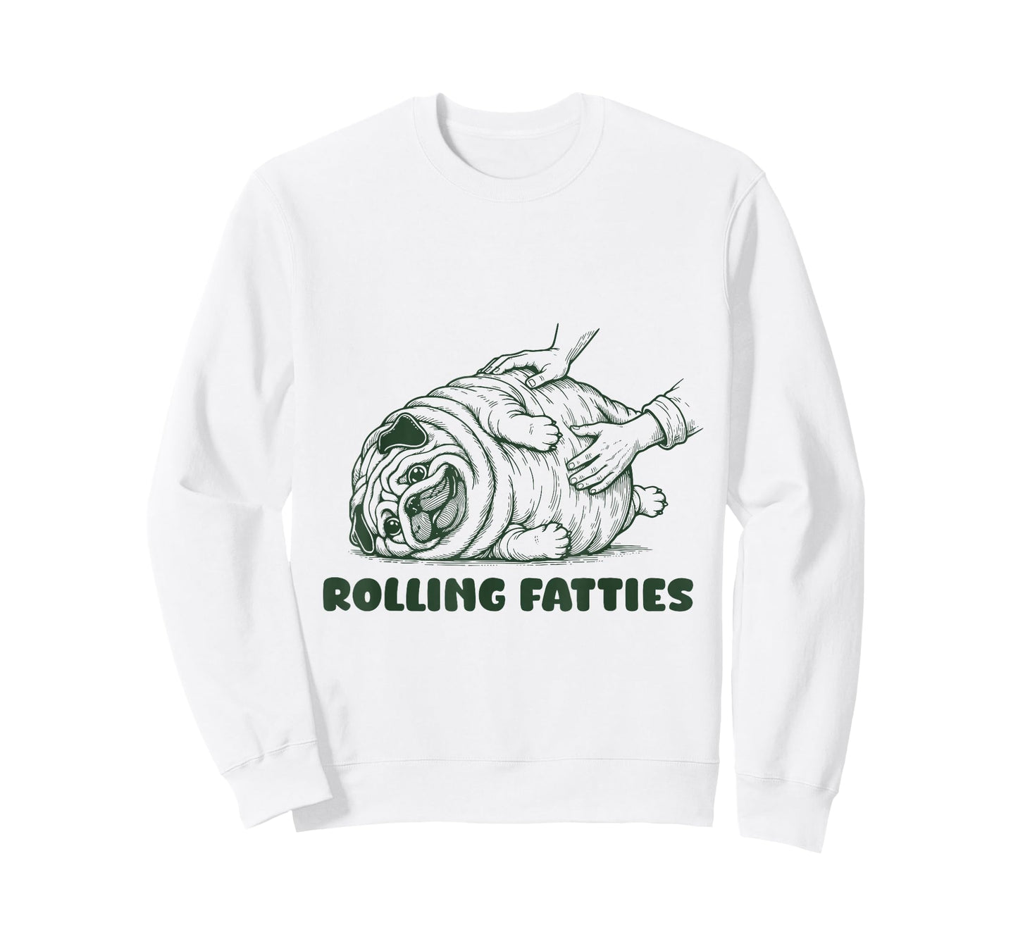 Rolling Fatties Pug Funny Cute Pug Lover T-Shirt