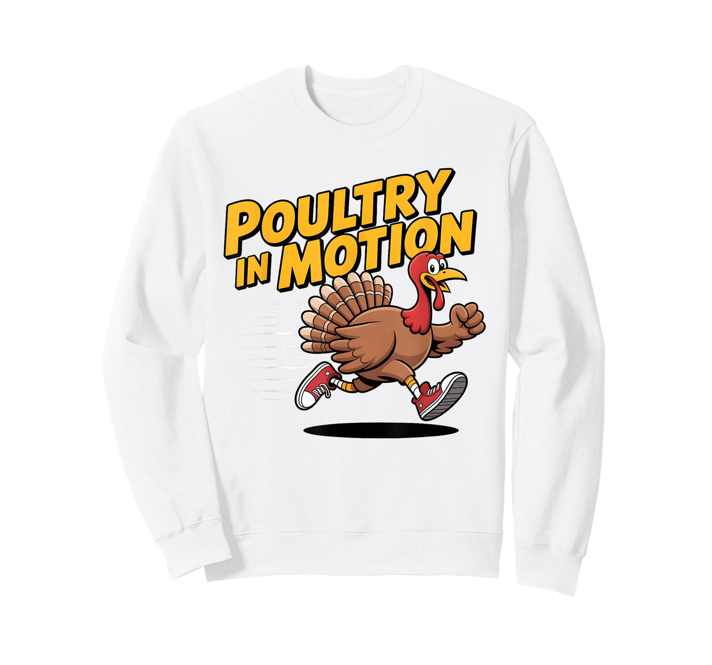 Poultry in Motion Thanksgiving Day Funny Running Turkey Pun T-Shirt