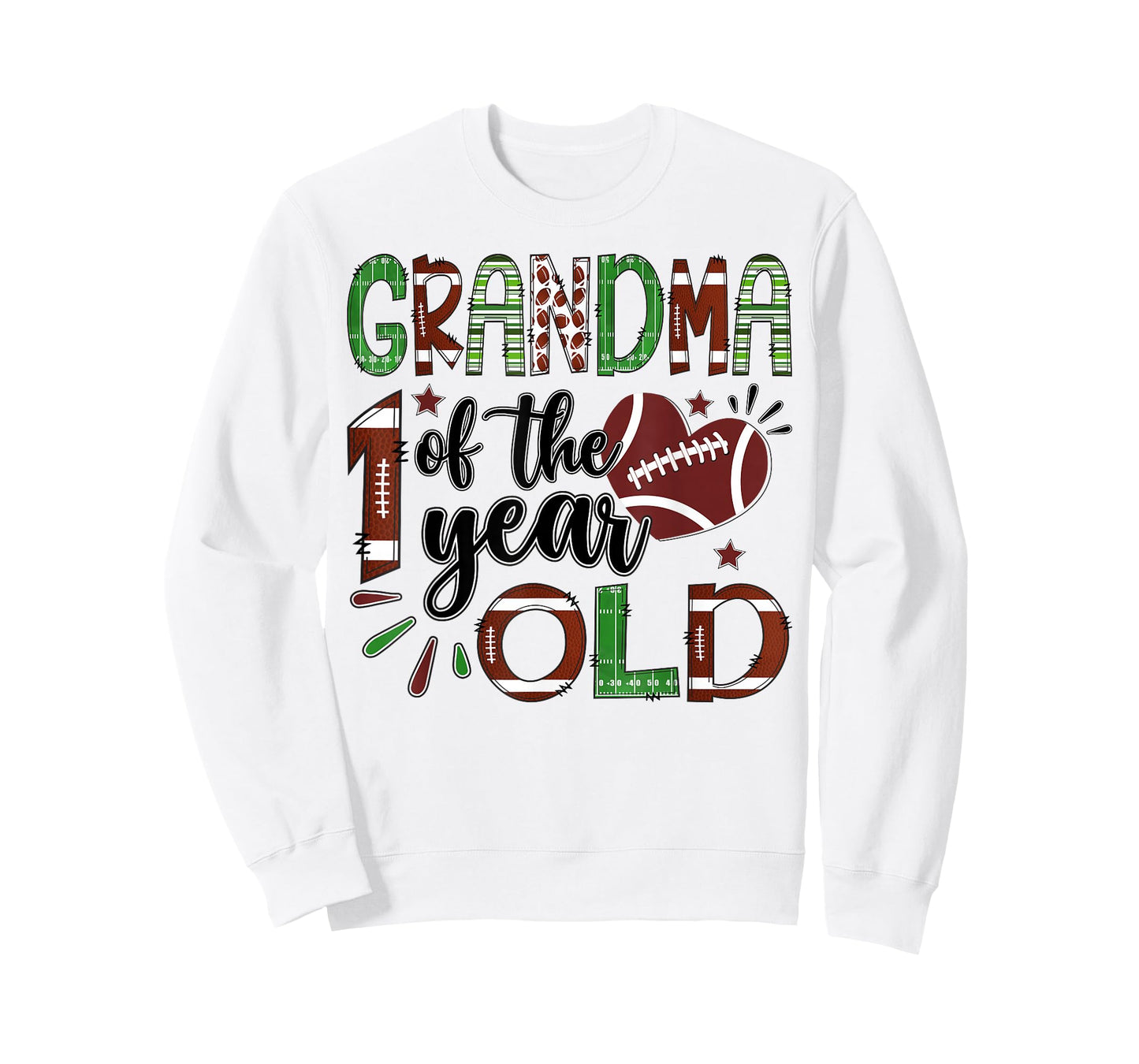 Grandma of The 1 Year Old Football 1st Birthday Boy Matching T-Shirt