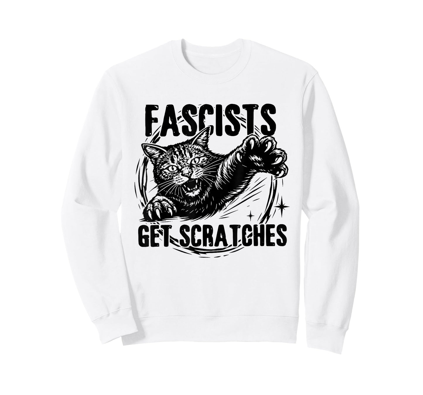 Vintage Black Cats Against Fascists Get Scratches T-Shirt