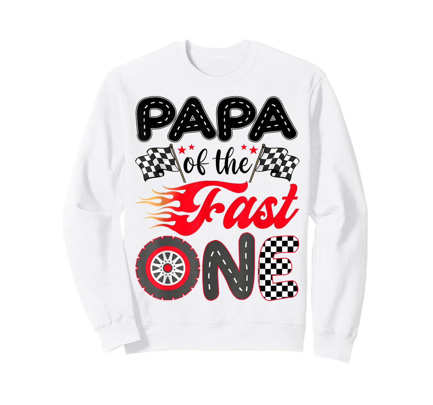 Papa of The Fast One Birthday 1st Race Car Family T-Shirt