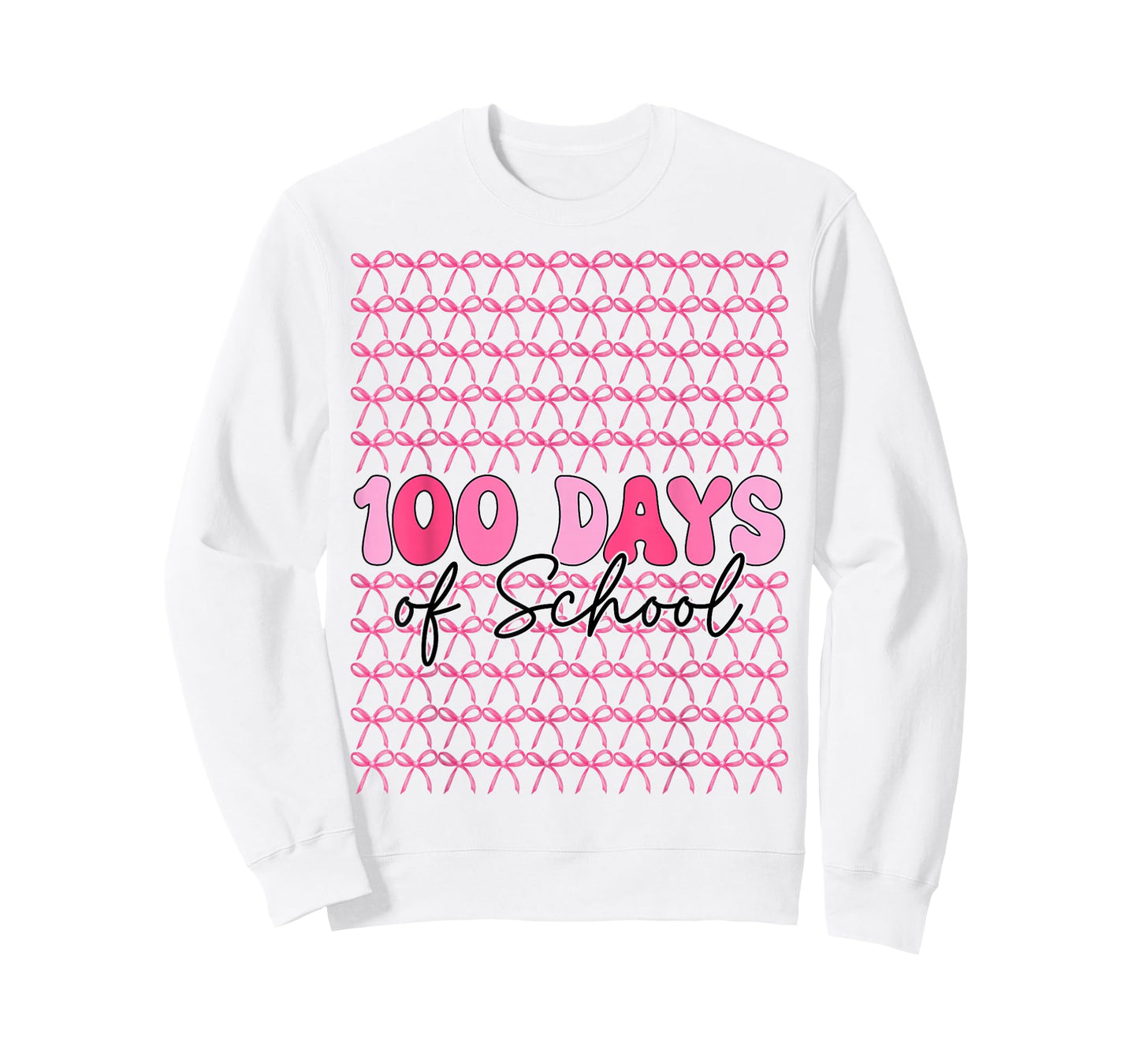 Pink 100th Day of School Bow Girl 100 Days of School Teacher T-Shirt