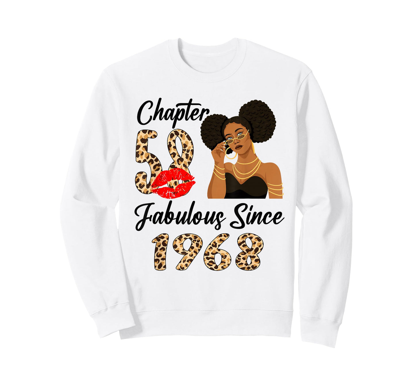 Chapter 58 Fabulous Since 1968 Afro Black Girl Birthday T-Shirt