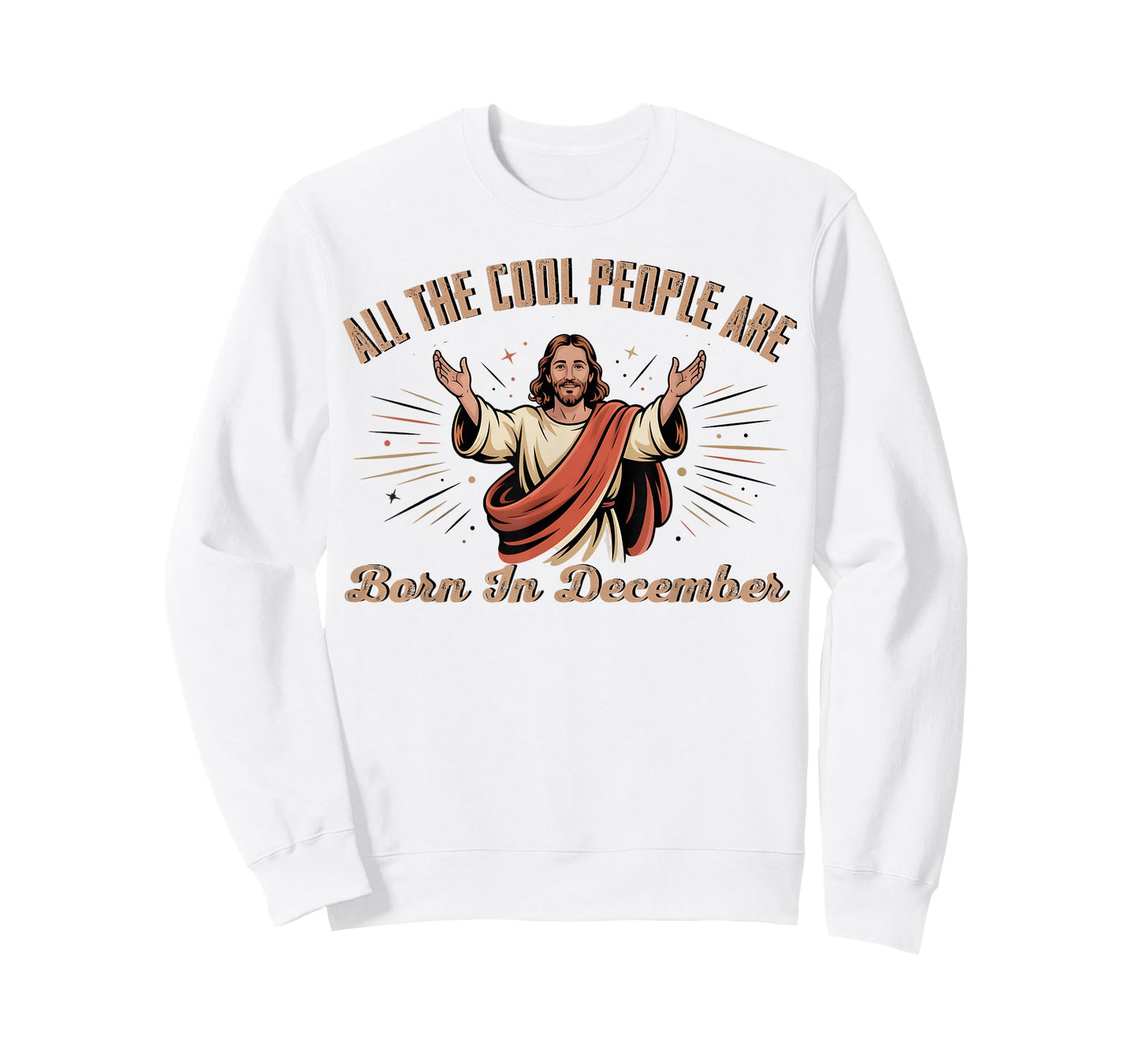 Retro Cool People are Born in December Christian Christmas T-Shirt
