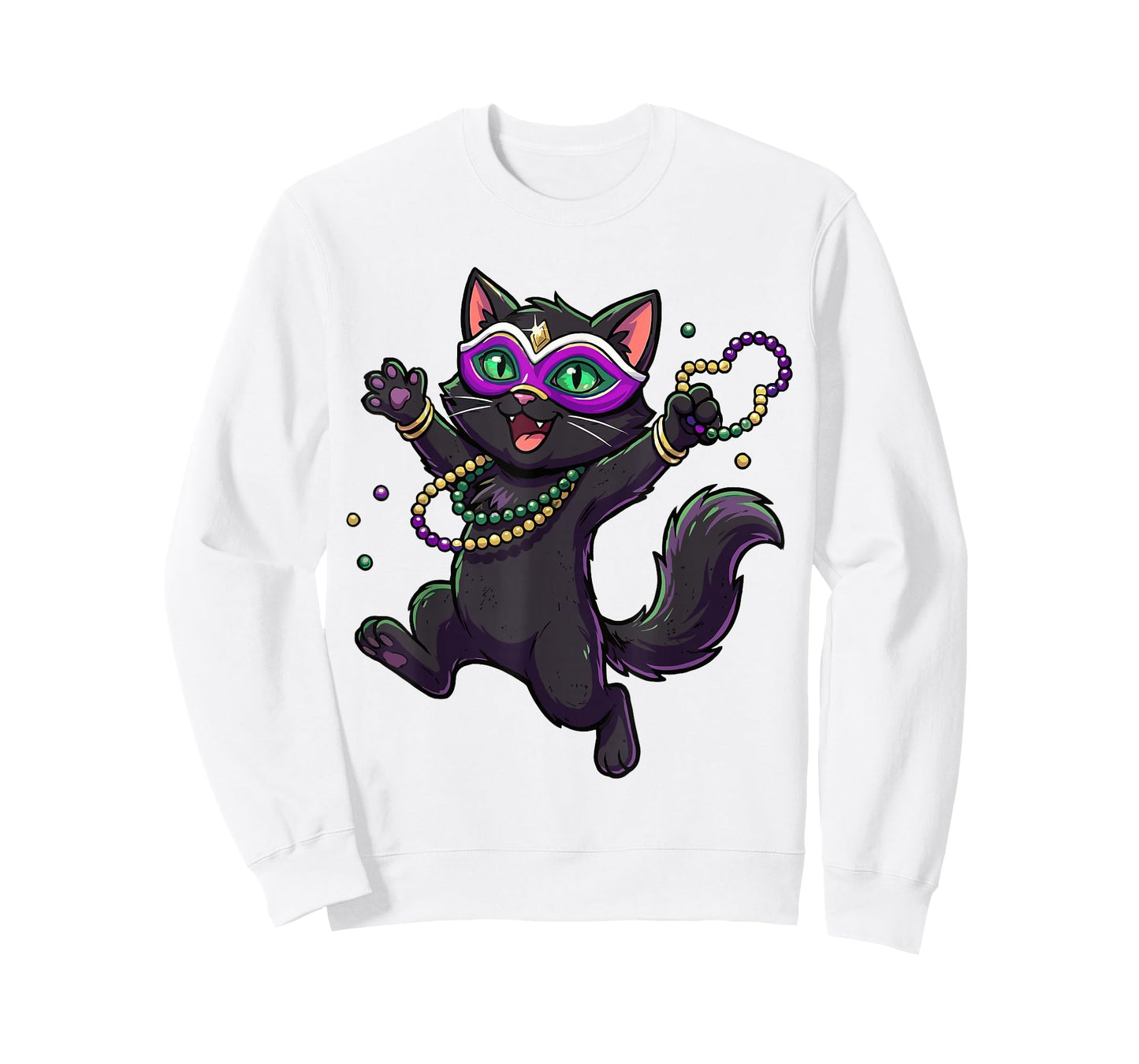 Cute Mardi Gras Cat for Women Girls Cat Lovers Carnival Mask T-Shirt